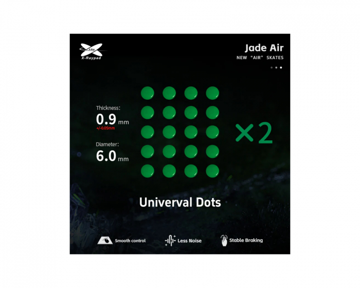 X-raypad Jade Air Mouse Skates - Universal Dots D6.Omm